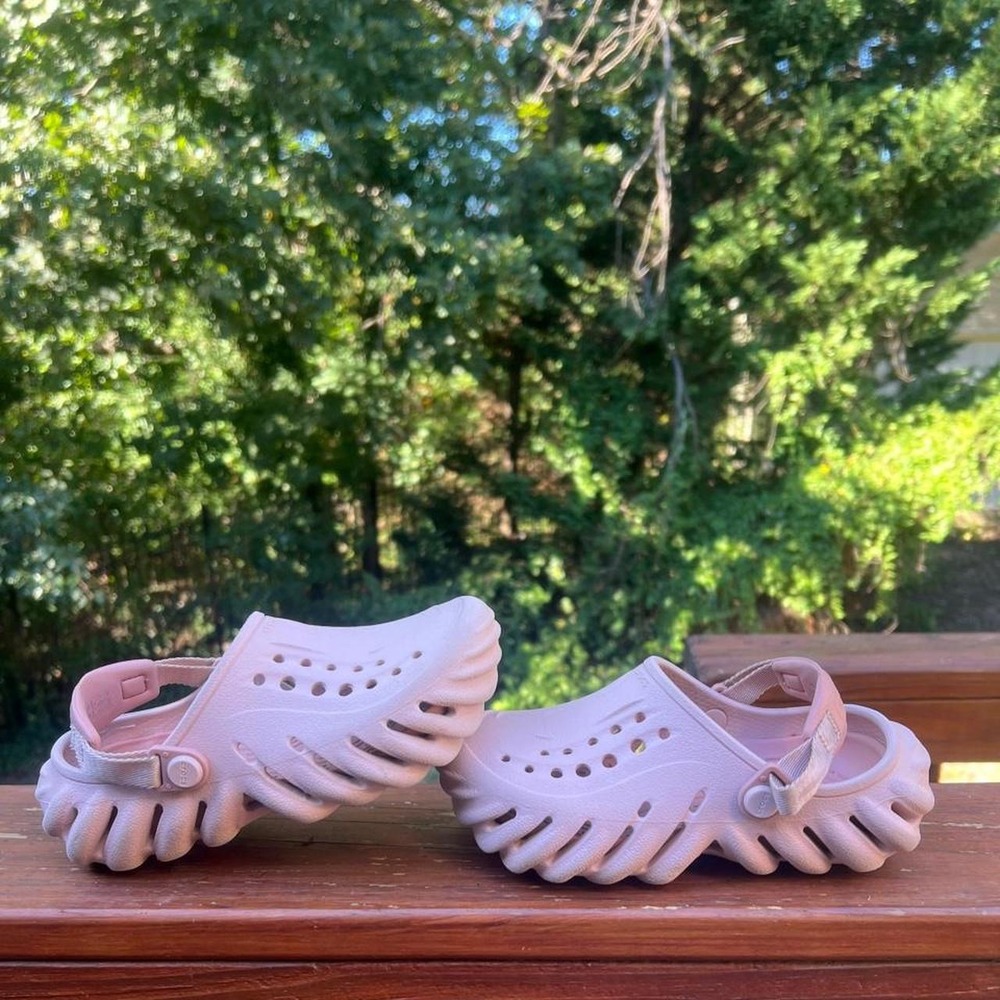 Crocs Youth 13 Echo Clog Pink Clay Dusty Mauve Chunky Platform Clogs